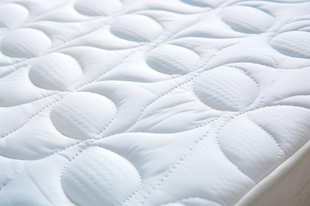 Крупный план поверхности матраса из прохладной и дышащей текстурированной ткани, созданной для комфорта спящих.